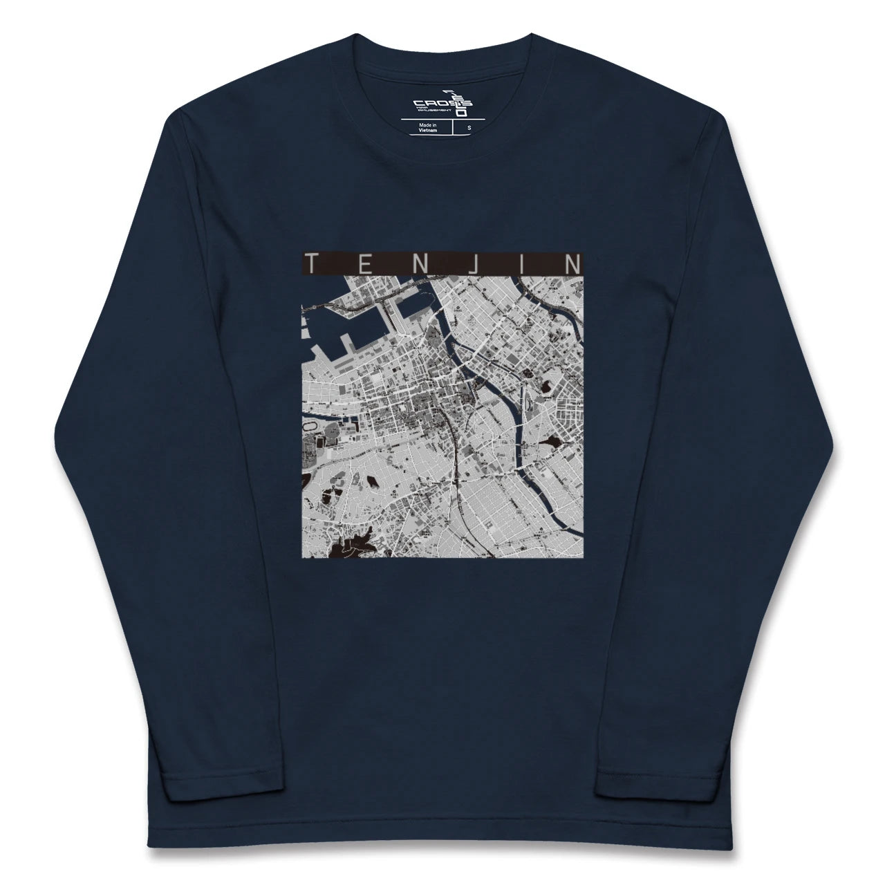 【天神(福岡県)】地図柄ロングスリーブTシャツ