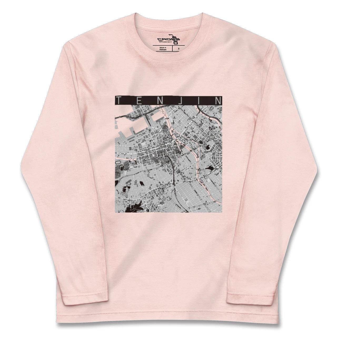 【天神(福岡県)】地図柄ロングスリーブTシャツ