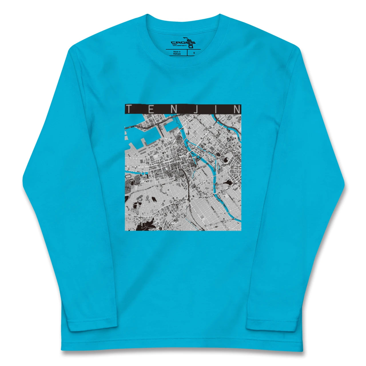 【天神(福岡県)】地図柄ロングスリーブTシャツ