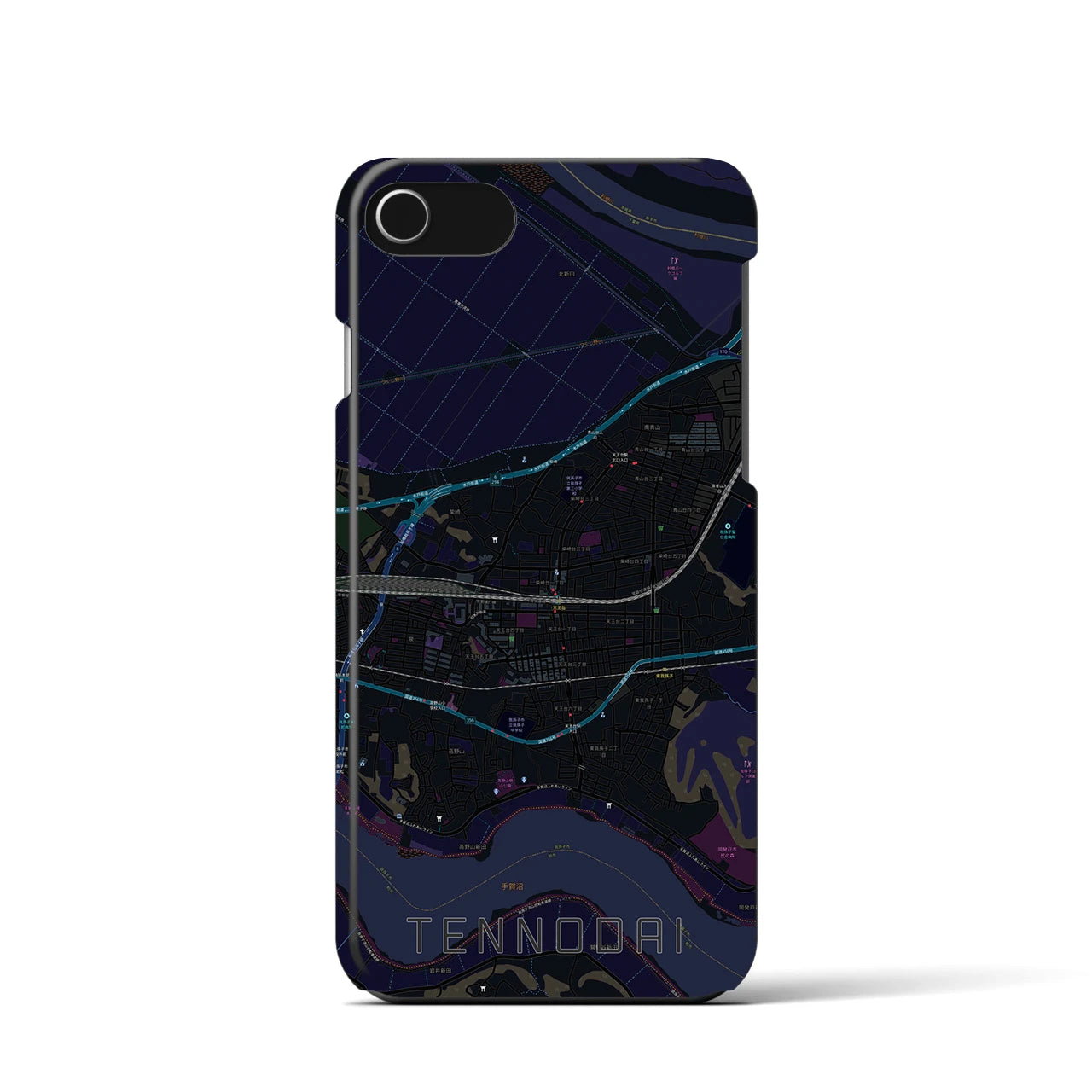 【天王台(千葉県)】地図柄iPhoneケース(バックカバータイプ)
