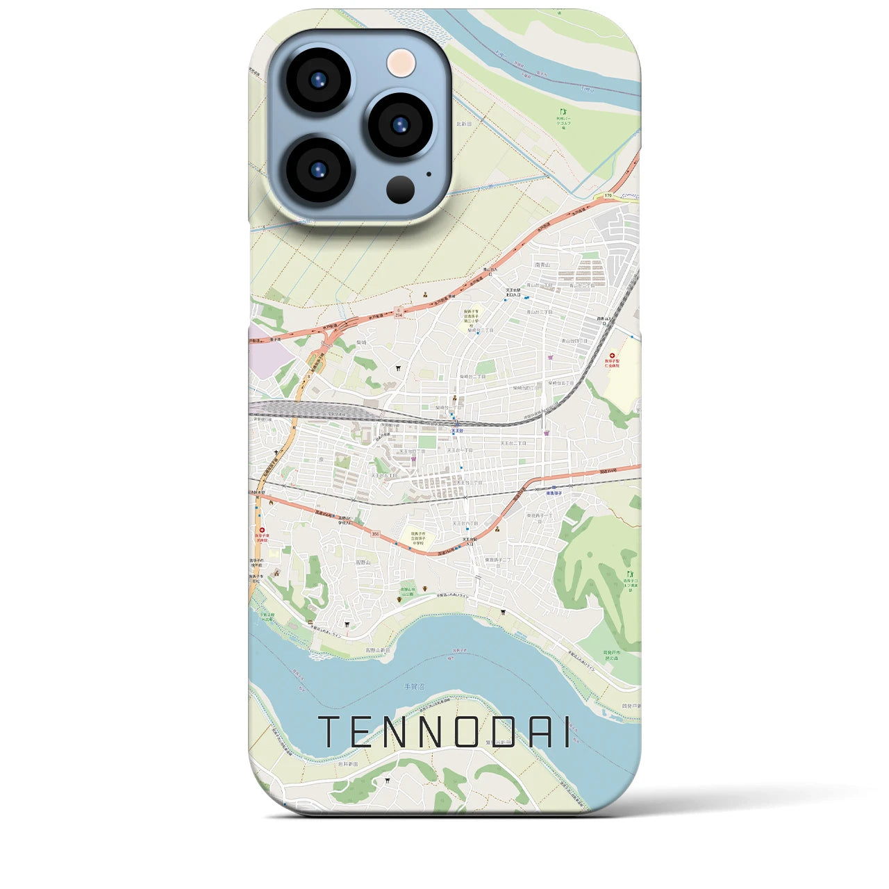 【天王台(千葉県)】地図柄iPhoneケース(バックカバータイプ)