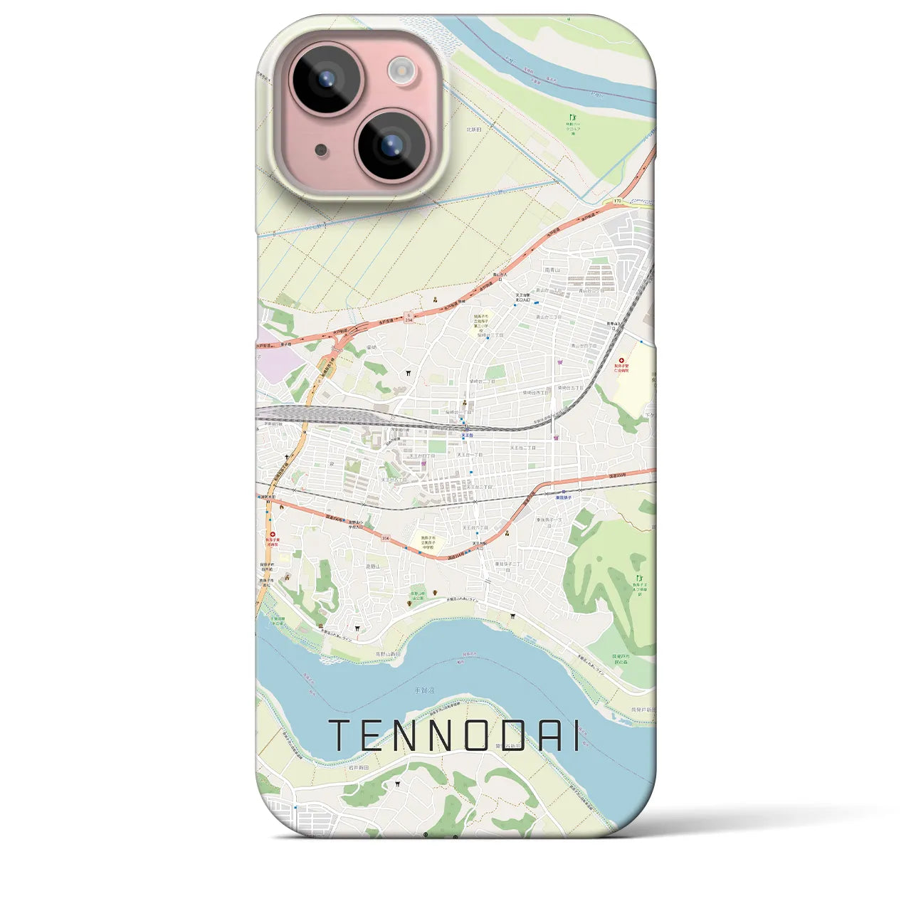 【天王台(千葉県)】地図柄iPhoneケース(バックカバータイプ)