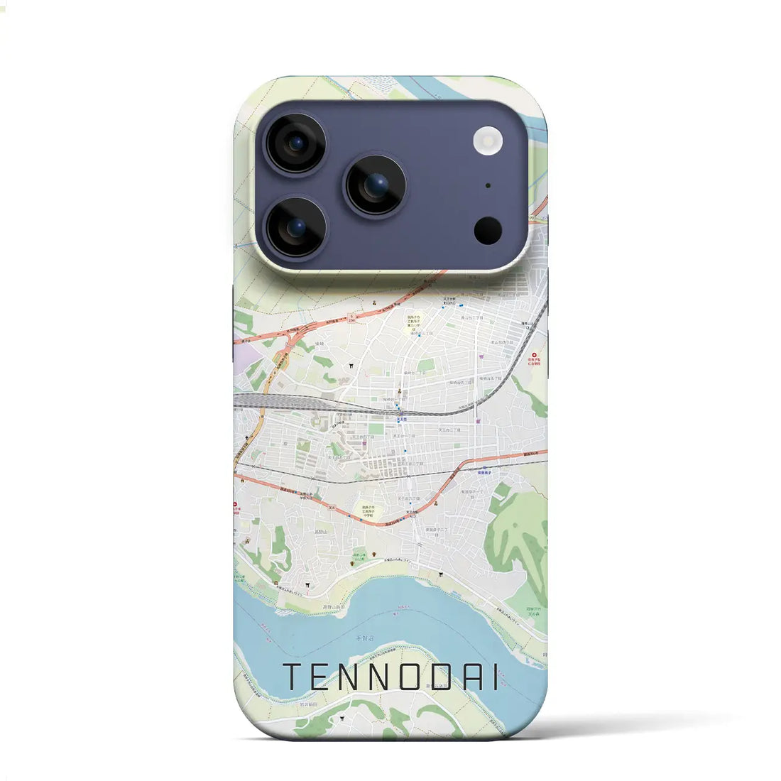 【天王台(千葉県)】地図柄iPhoneケース(バックカバータイプ)ナチュラル・iPhone 17 Pro Max 用