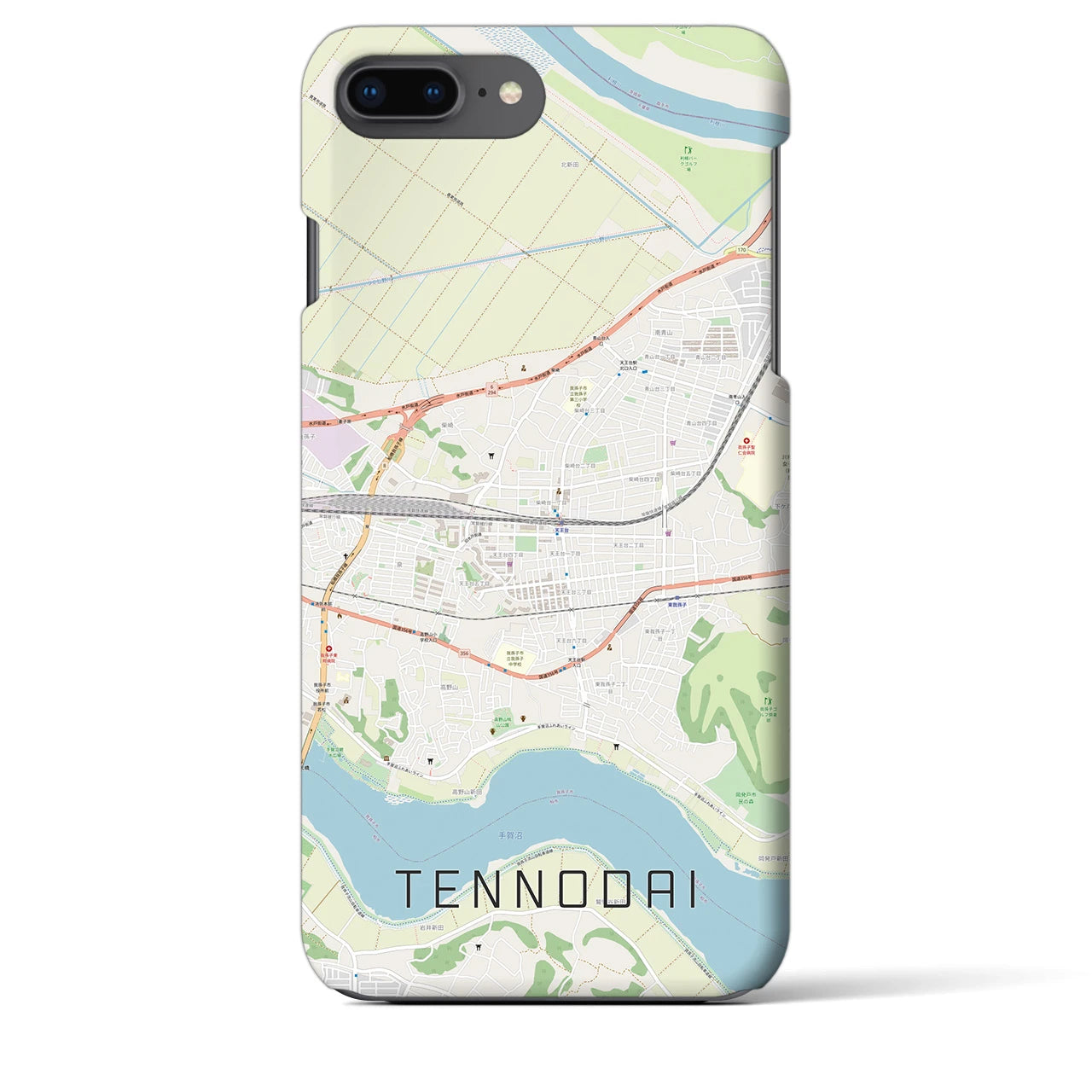 【天王台(千葉県)】地図柄iPhoneケース(バックカバータイプ)
