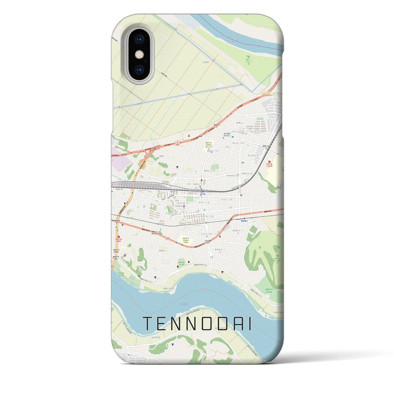 【天王台(千葉県)】地図柄iPhoneケース(バックカバータイプ)