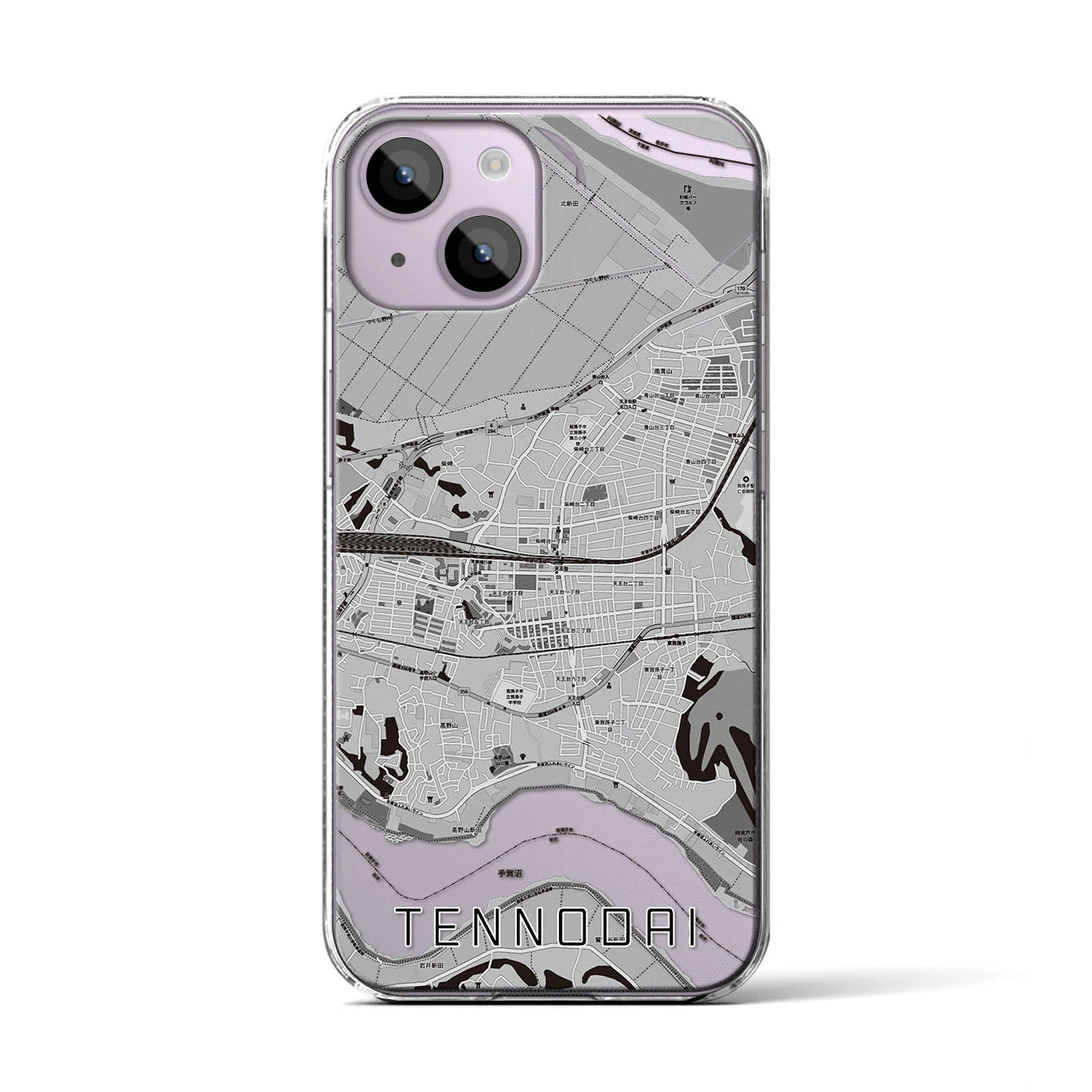 【天王台(千葉県)】地図柄iPhoneケース(クリアタイプ)