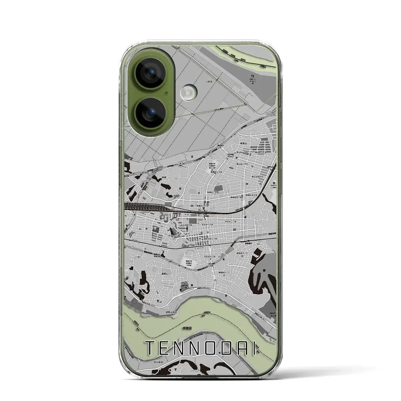 【天王台(千葉県)】地図柄iPhoneケース(クリアタイプ)モノトーン・iPhone 17 Pro Max 用