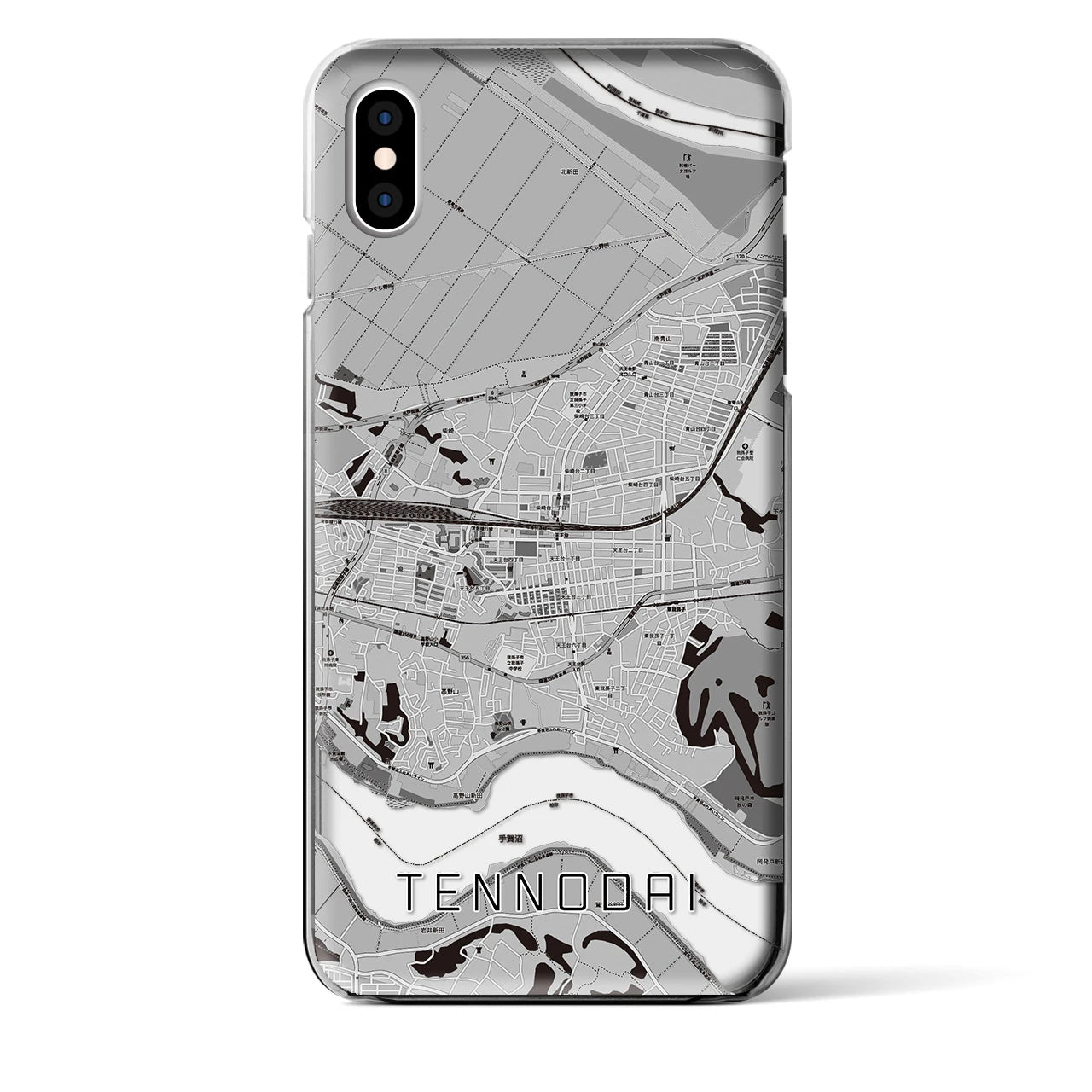 【天王台(千葉県)】地図柄iPhoneケース(クリアタイプ)