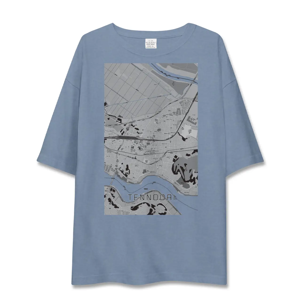 【天王台(千葉県)】地図柄ビッグシルエットTシャツ
