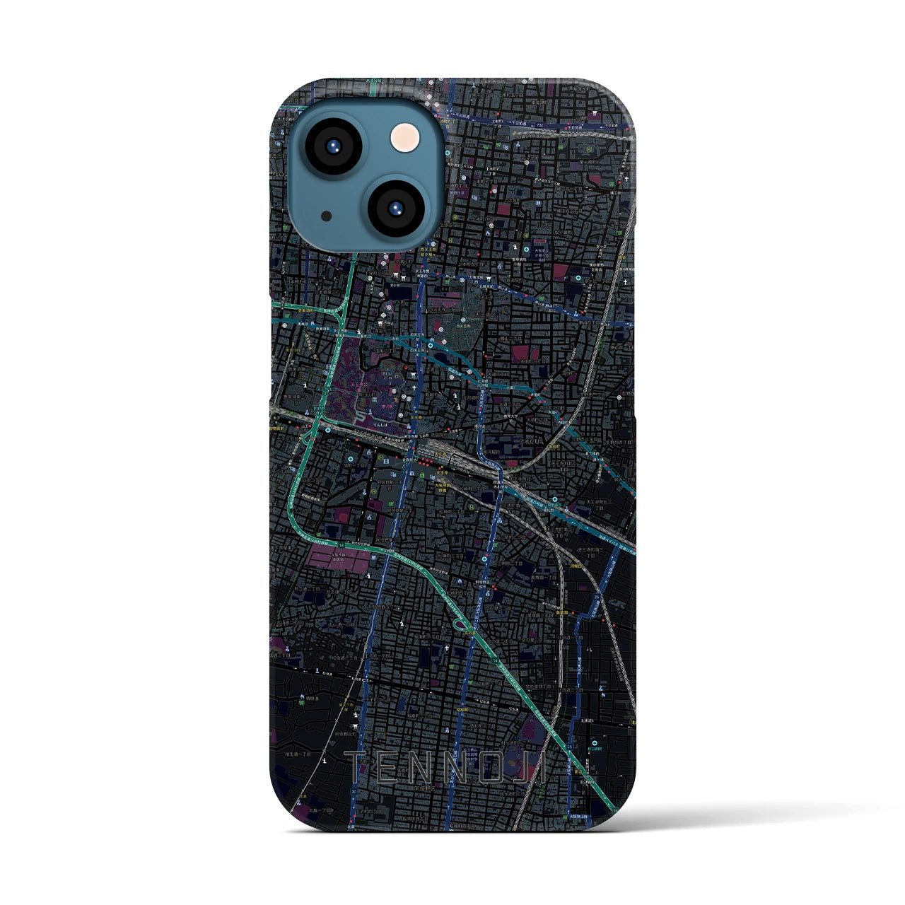 【天王寺(大阪府)】地図柄iPhoneケース(バックカバータイプ)