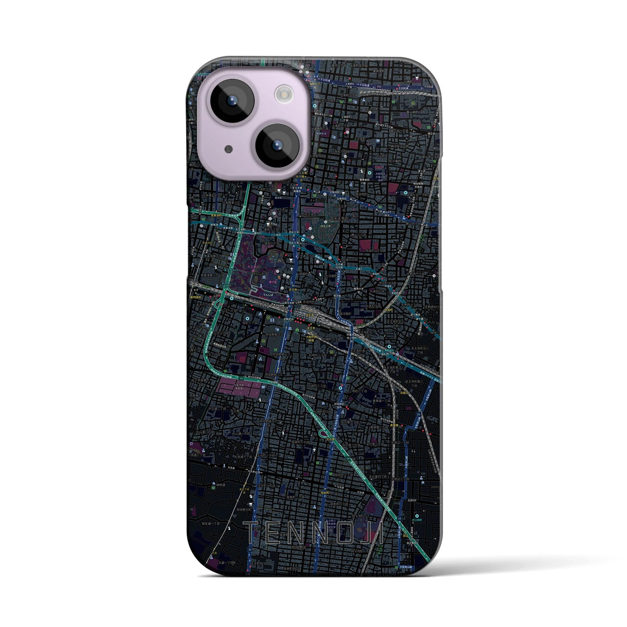 【天王寺(大阪府)】地図柄iPhoneケース(バックカバータイプ)