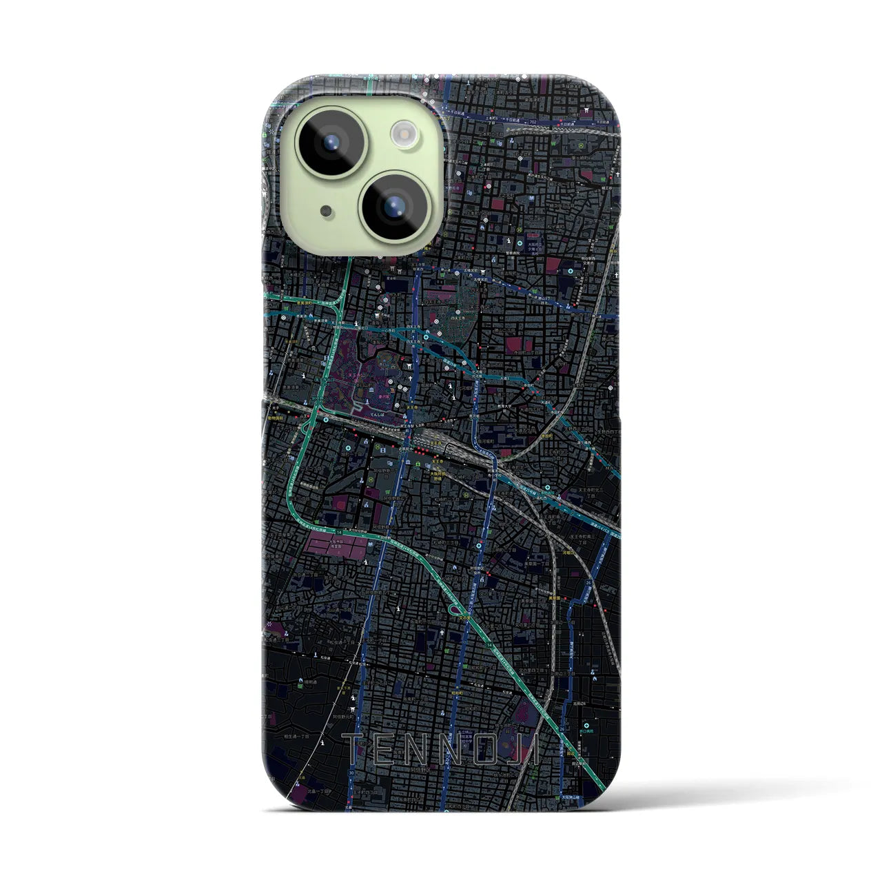 【天王寺(大阪府)】地図柄iPhoneケース(バックカバータイプ)