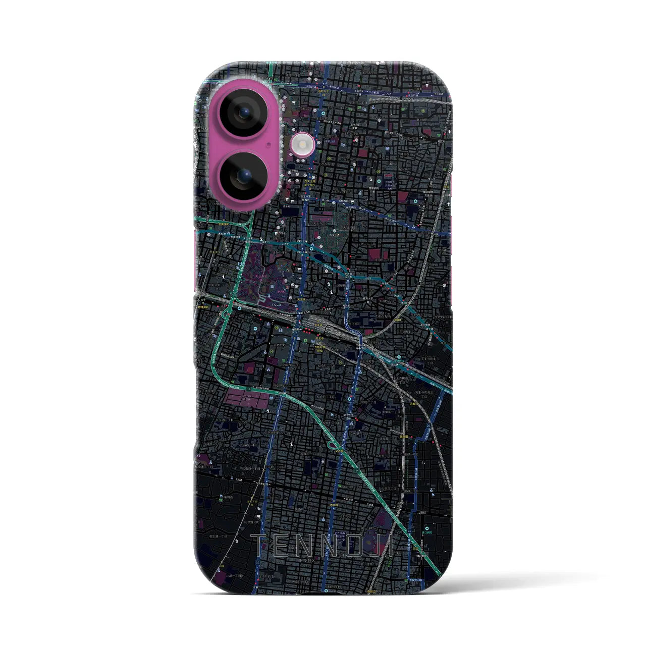 【天王寺(大阪府)】地図柄iPhoneケース(バックカバータイプ)