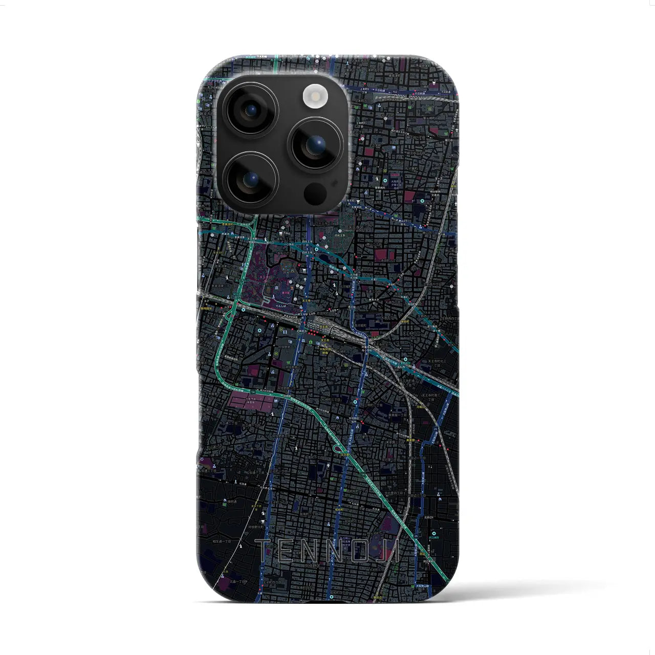 【天王寺(大阪府)】地図柄iPhoneケース(バックカバータイプ)