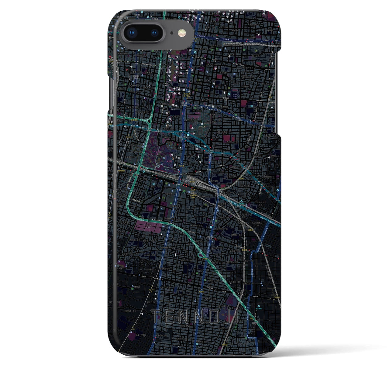 【天王寺(大阪府)】地図柄iPhoneケース(バックカバータイプ)