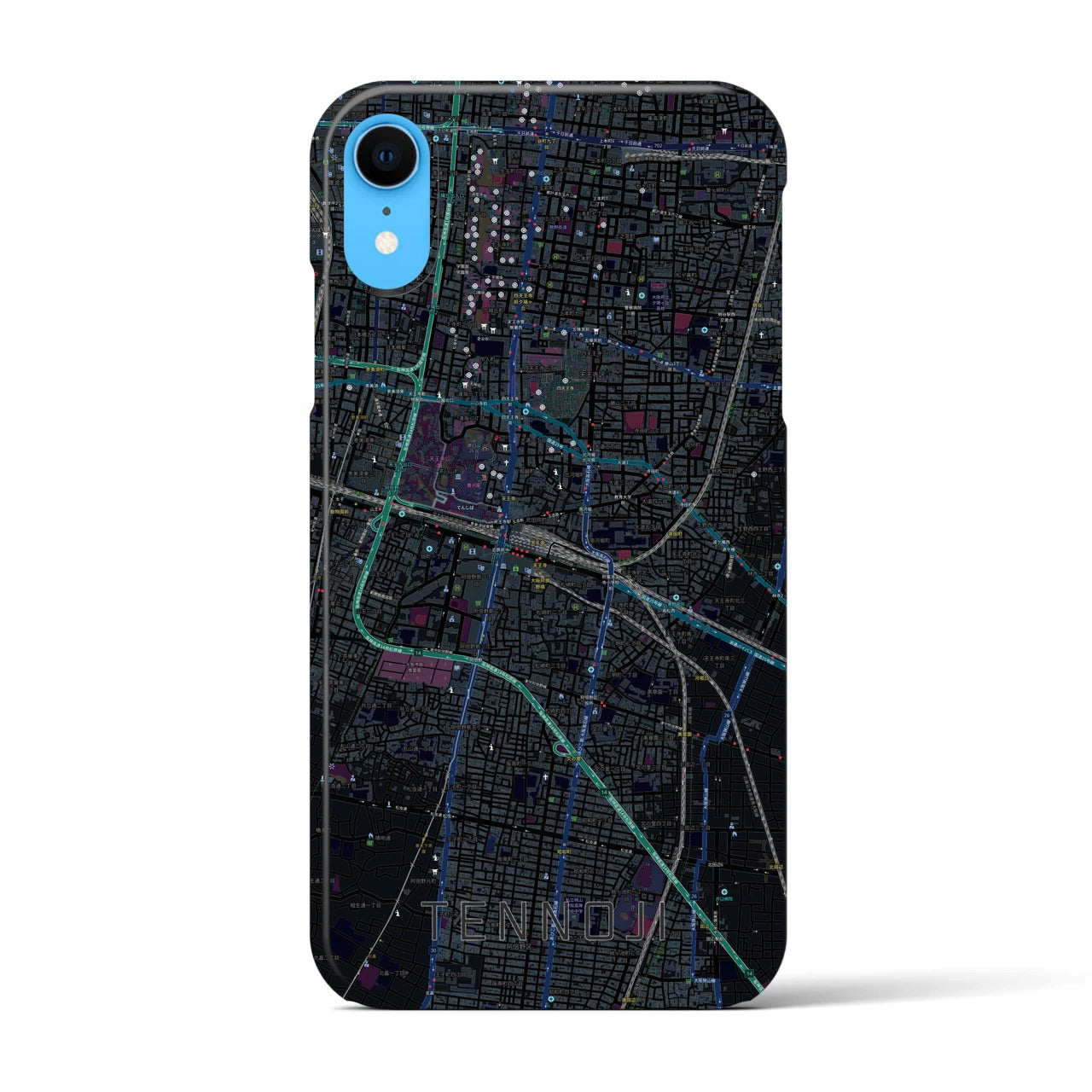 【天王寺(大阪府)】地図柄iPhoneケース(バックカバータイプ)