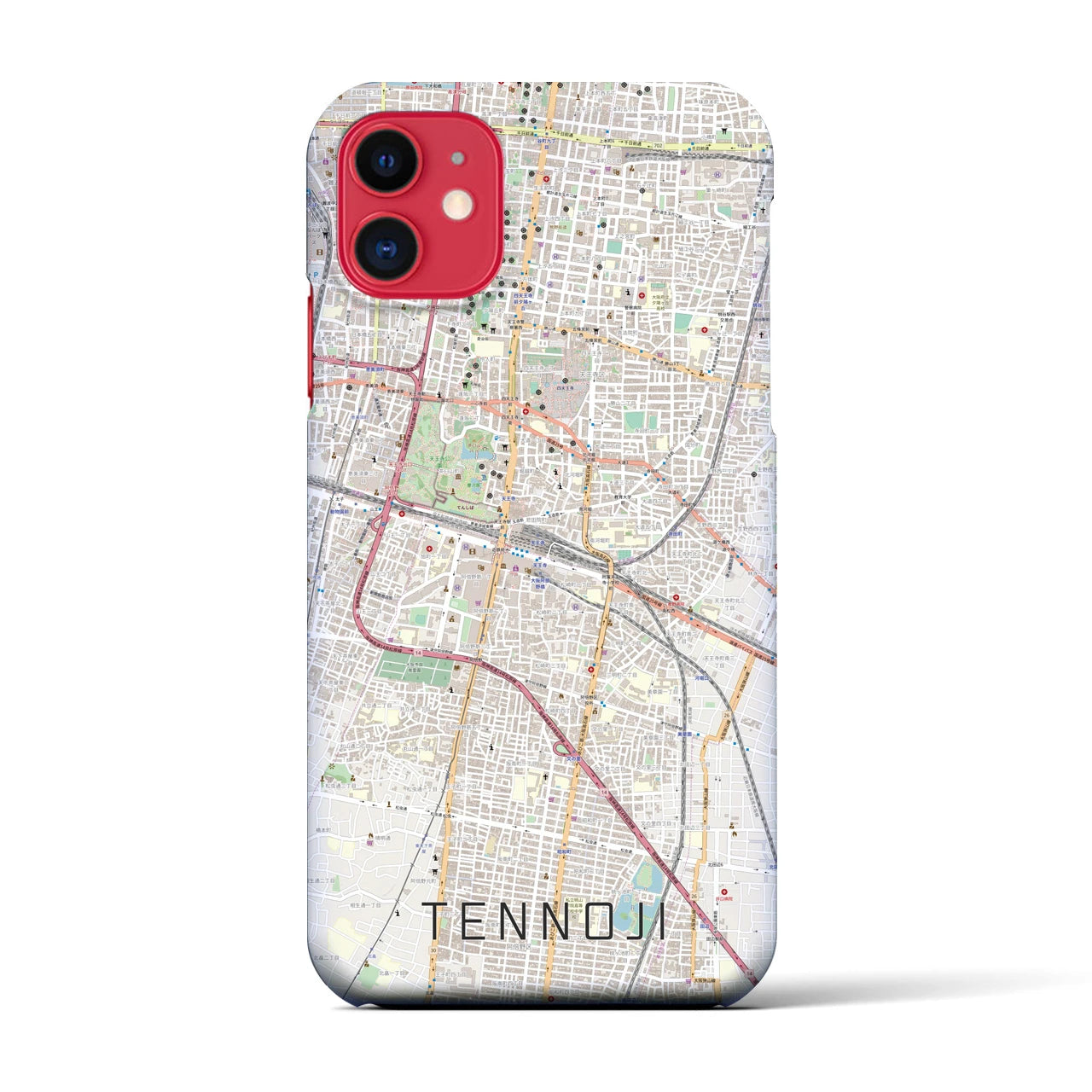 【天王寺(大阪府)】地図柄iPhoneケース(バックカバータイプ)
