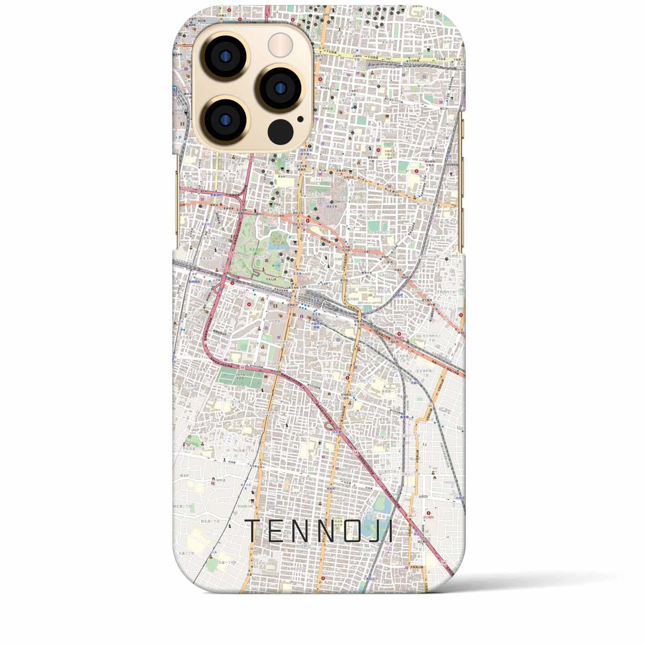 【天王寺(大阪府)】地図柄iPhoneケース(バックカバータイプ)