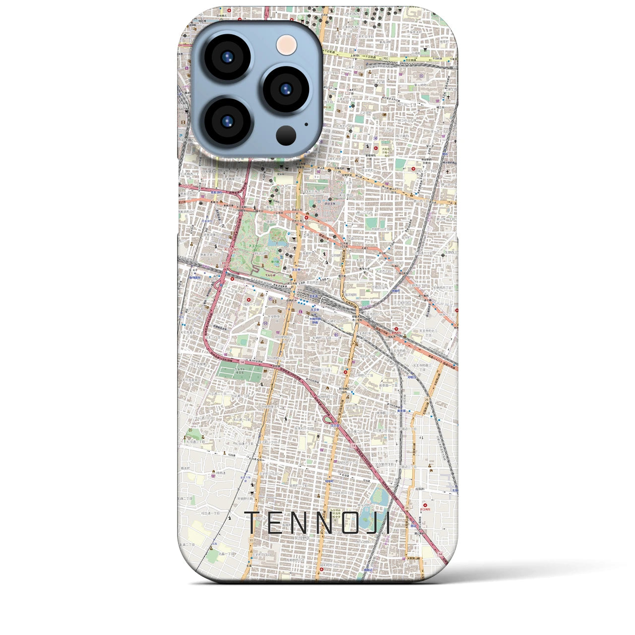 【天王寺(大阪府)】地図柄iPhoneケース(バックカバータイプ)