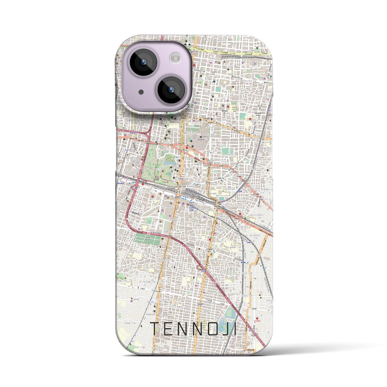 【天王寺(大阪府)】地図柄iPhoneケース(バックカバータイプ)