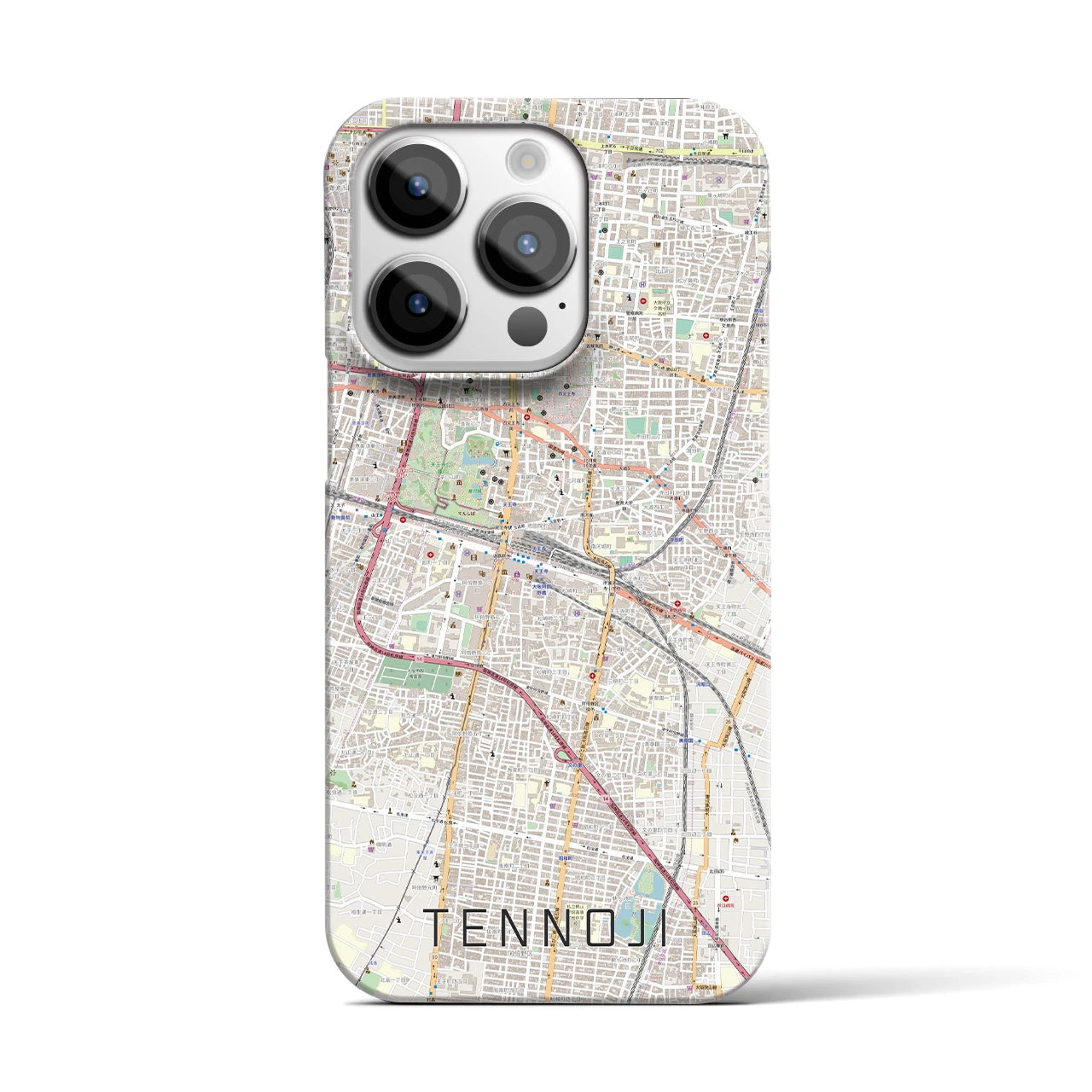 【天王寺(大阪府)】地図柄iPhoneケース(バックカバータイプ)