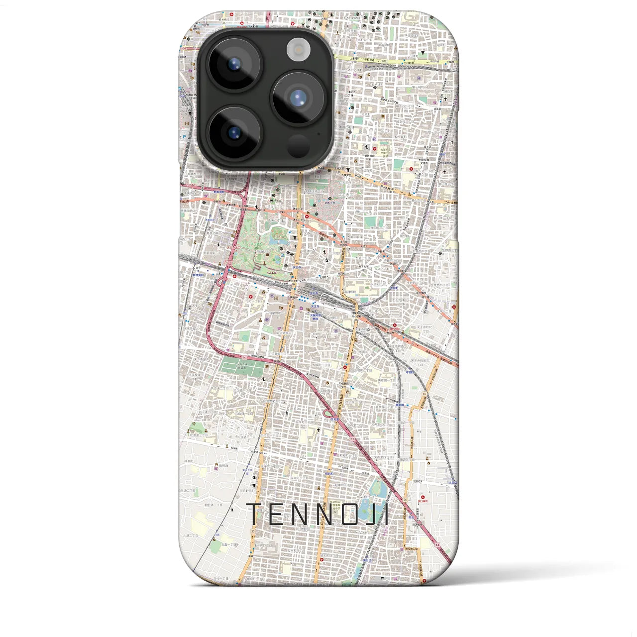 【天王寺(大阪府)】地図柄iPhoneケース(バックカバータイプ)