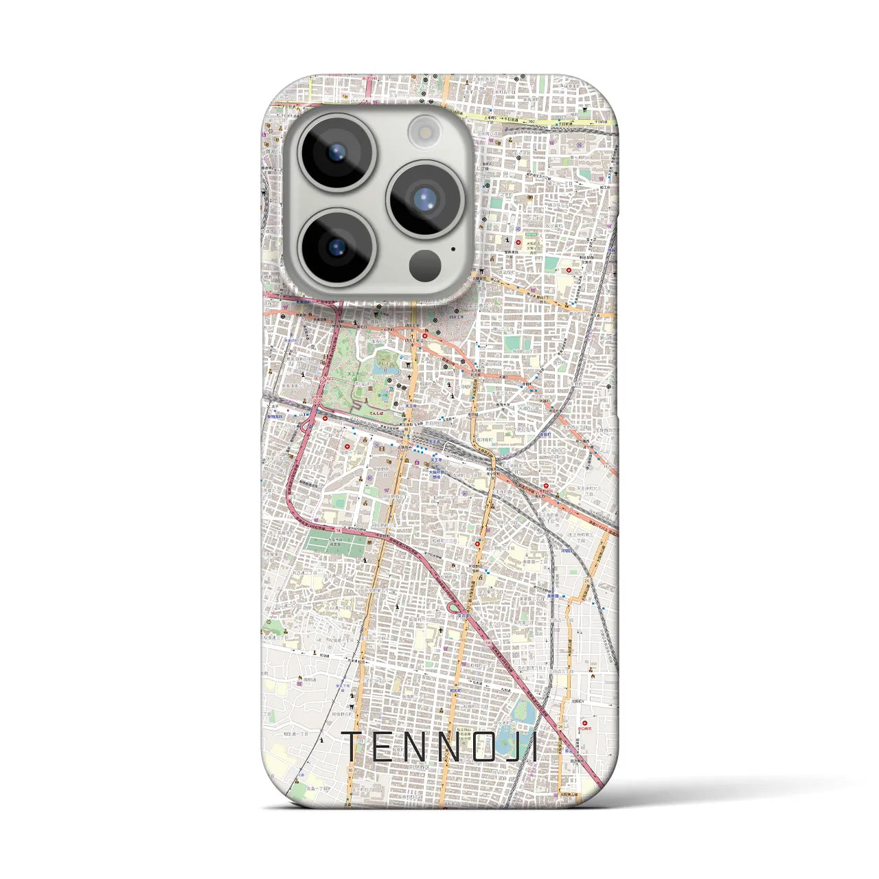 【天王寺(大阪府)】地図柄iPhoneケース(バックカバータイプ)
