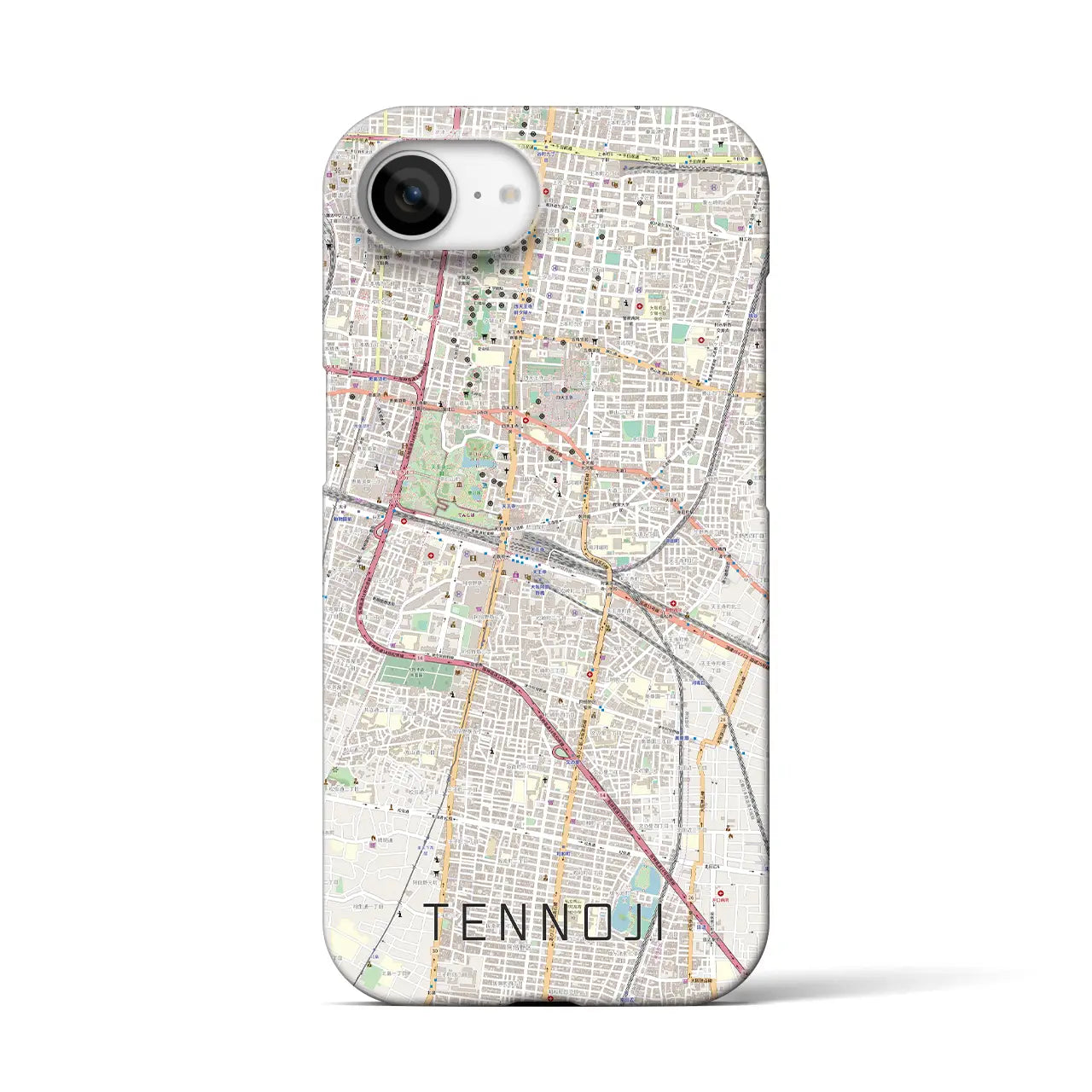 【天王寺(大阪府)】地図柄iPhoneケース(バックカバータイプ)