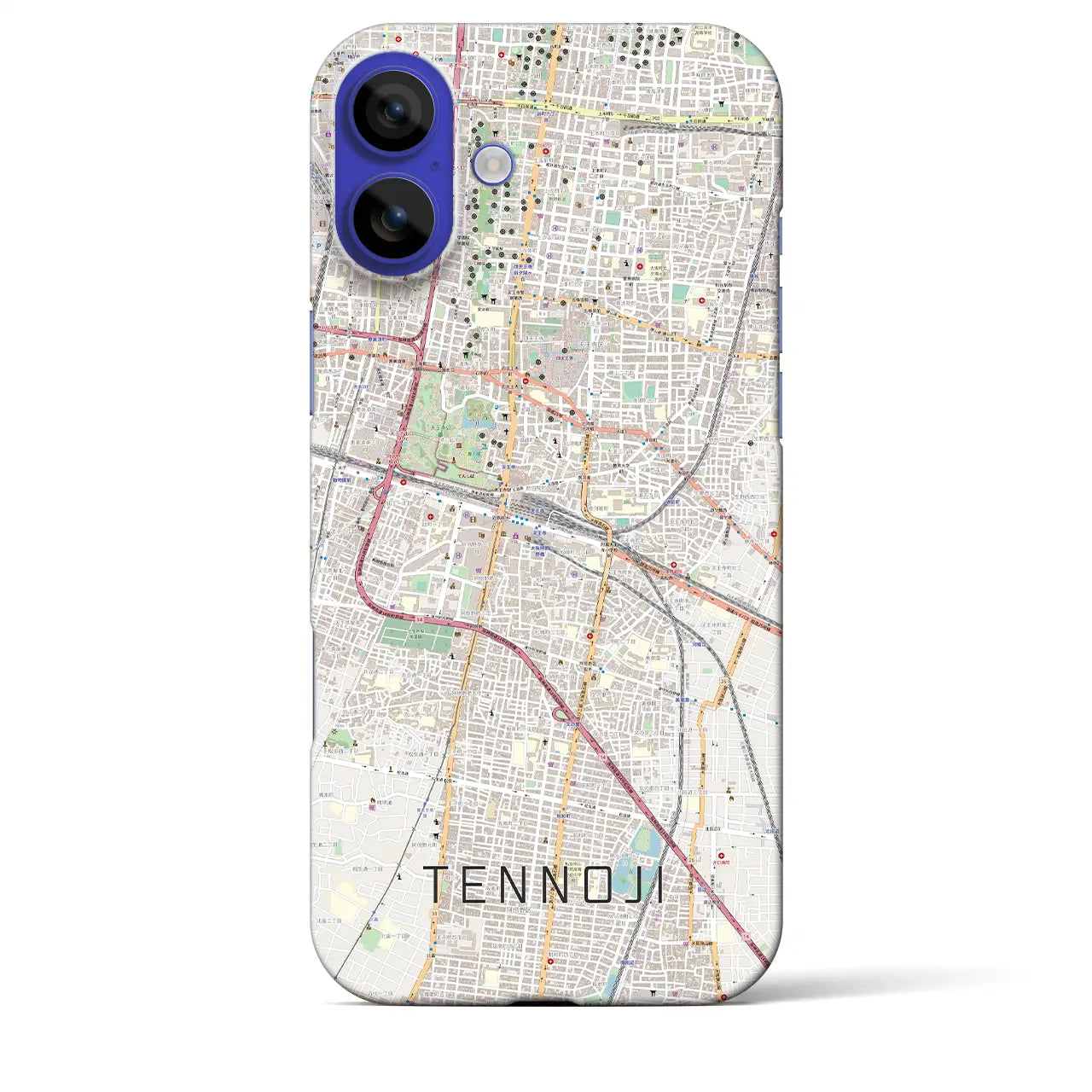 【天王寺(大阪府)】地図柄iPhoneケース(バックカバータイプ)ナチュラル・iPhone 16 Pro Max 用