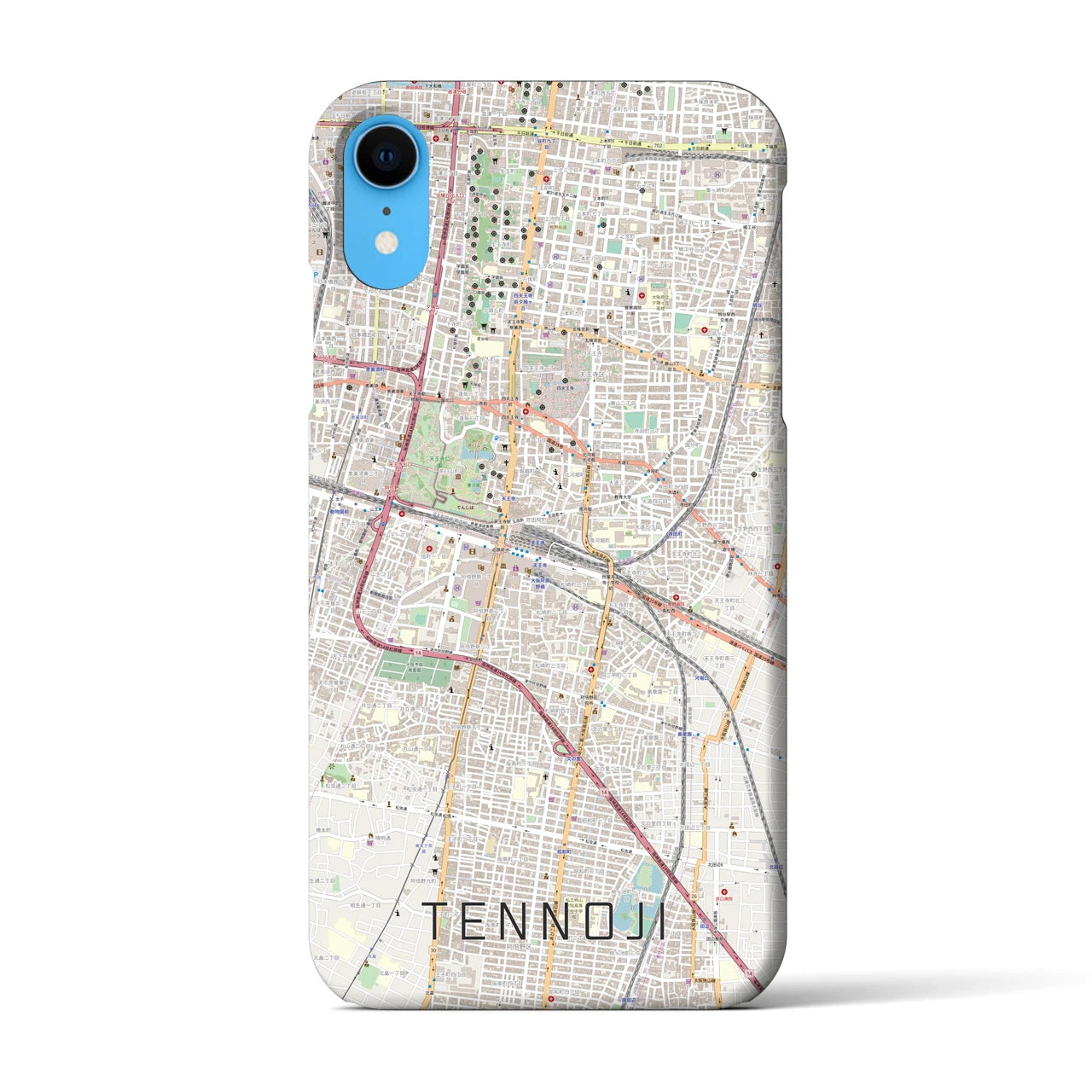 【天王寺(大阪府)】地図柄iPhoneケース(バックカバータイプ)