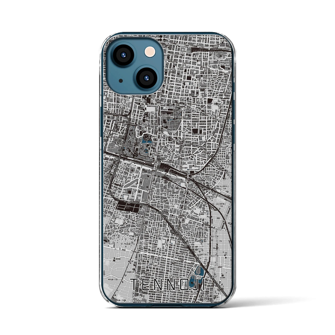 【天王寺(大阪府)】地図柄iPhoneケース(クリアタイプ)