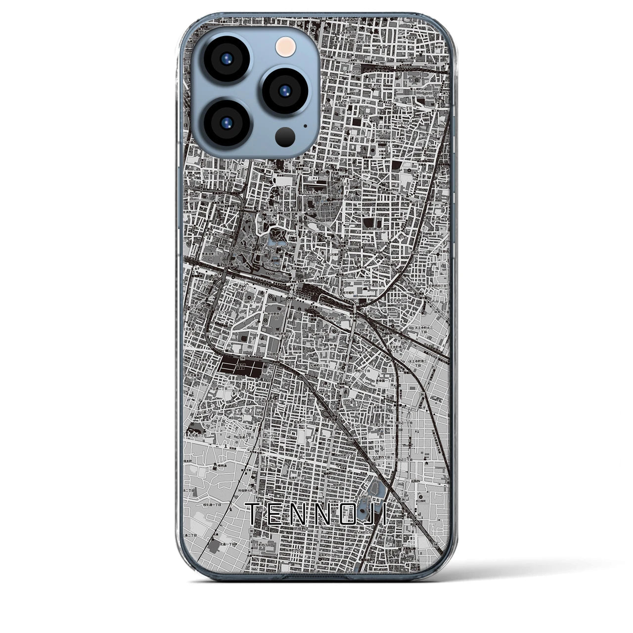 【天王寺(大阪府)】地図柄iPhoneケース(クリアタイプ)