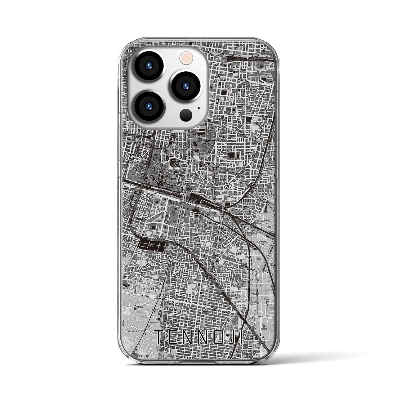 【天王寺(大阪府)】地図柄iPhoneケース(クリアタイプ)