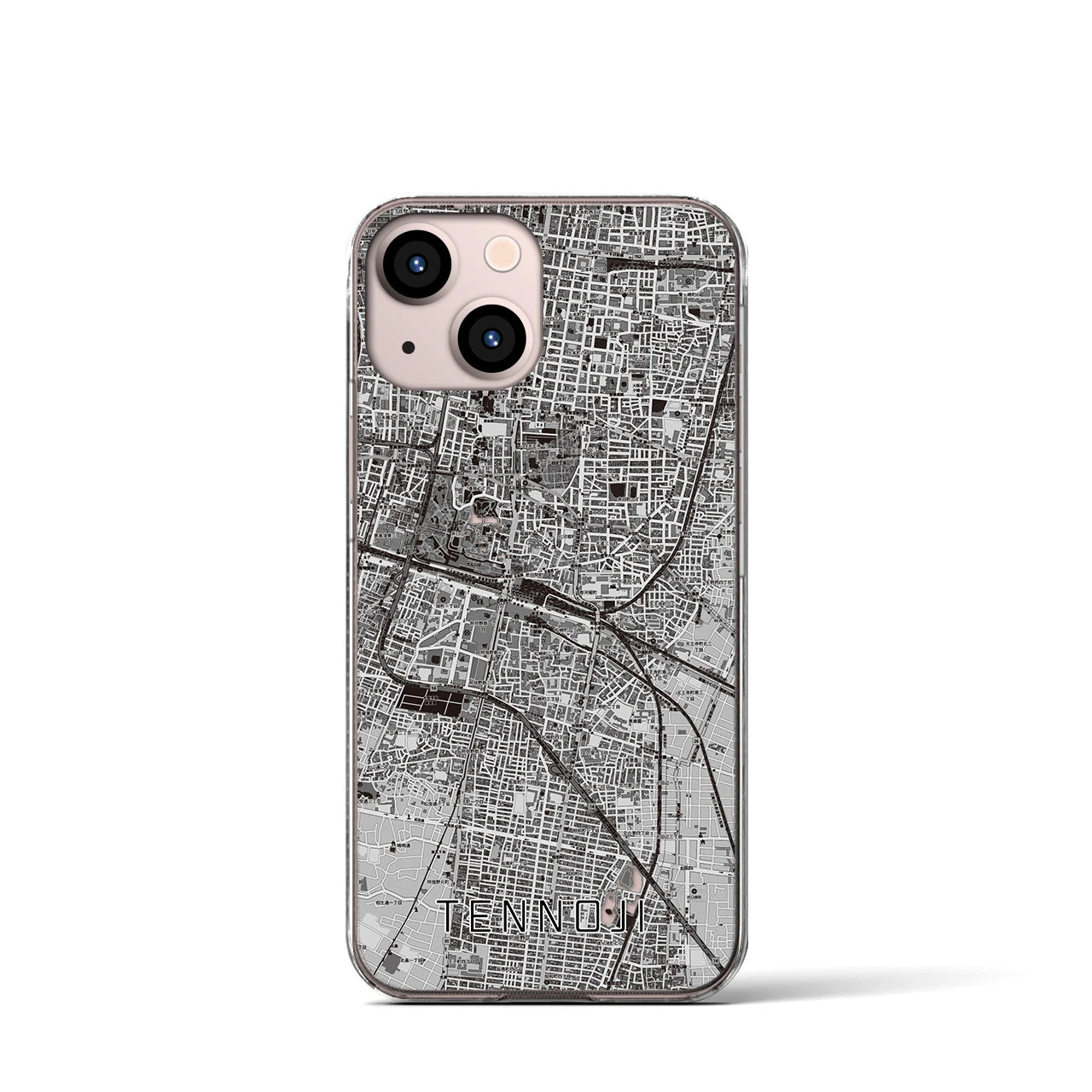 【天王寺(大阪府)】地図柄iPhoneケース(クリアタイプ)