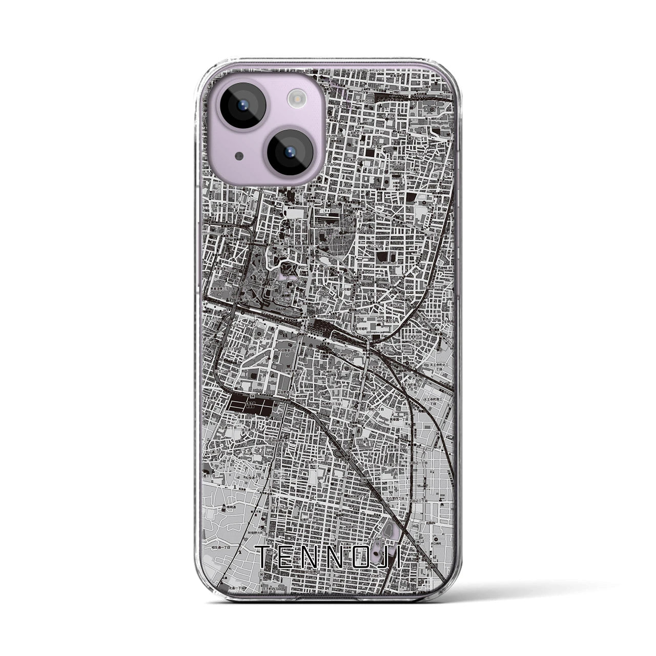 【天王寺(大阪府)】地図柄iPhoneケース(クリアタイプ)