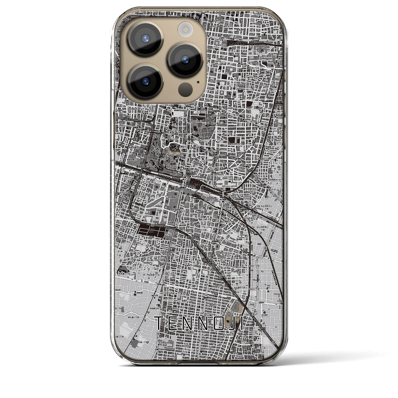 【天王寺(大阪府)】地図柄iPhoneケース(クリアタイプ)