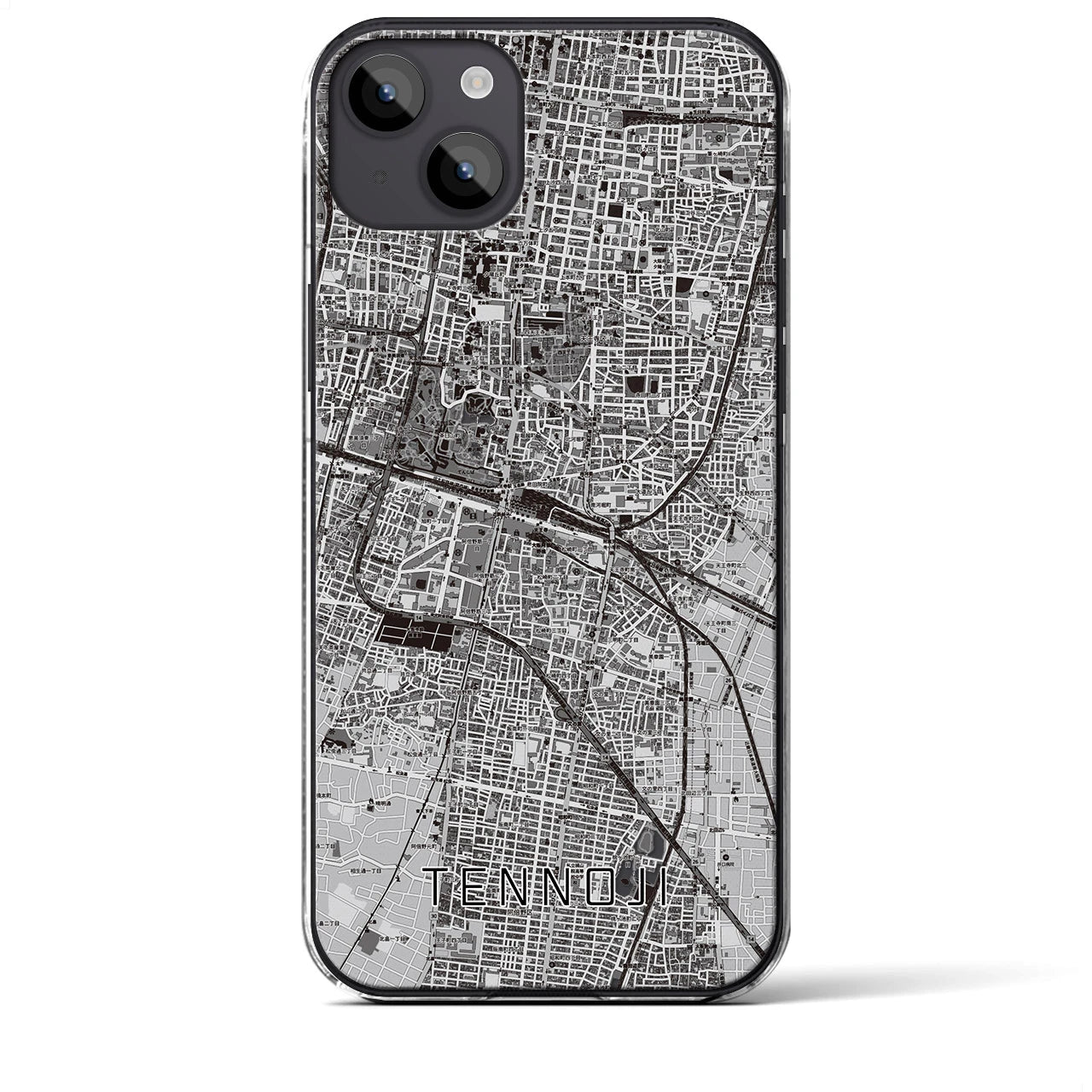 【天王寺(大阪府)】地図柄iPhoneケース(クリアタイプ)