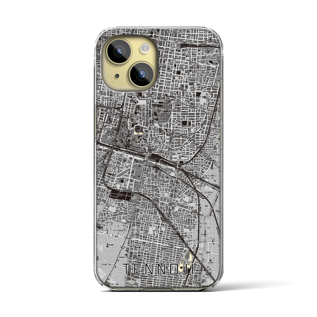 【天王寺(大阪府)】地図柄iPhoneケース(クリアタイプ)