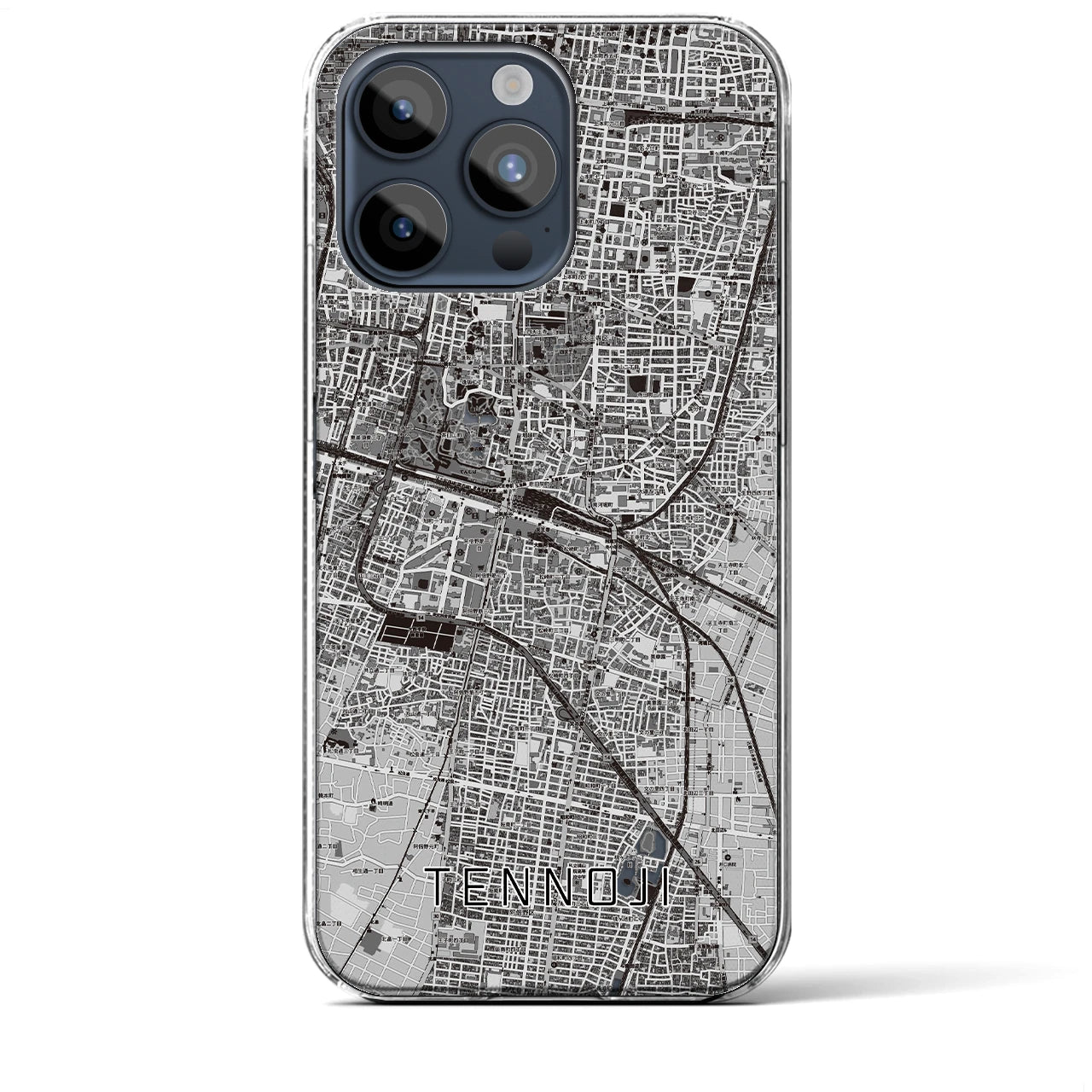 【天王寺(大阪府)】地図柄iPhoneケース(クリアタイプ)