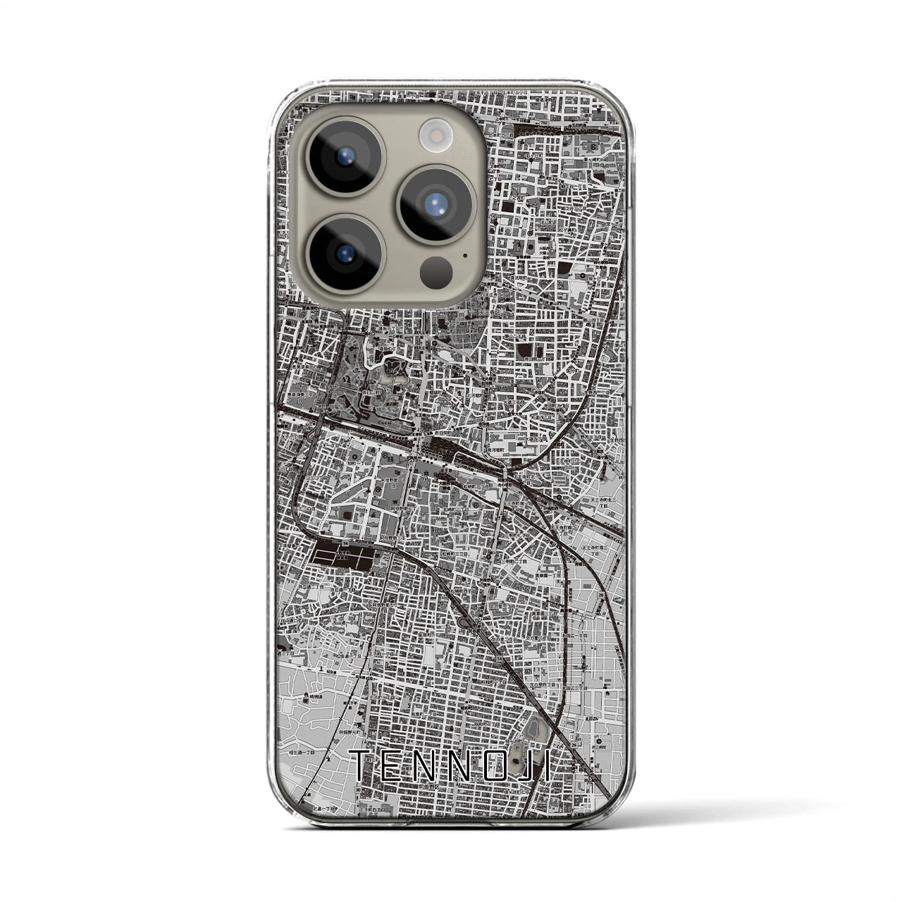 【天王寺(大阪府)】地図柄iPhoneケース(クリアタイプ)