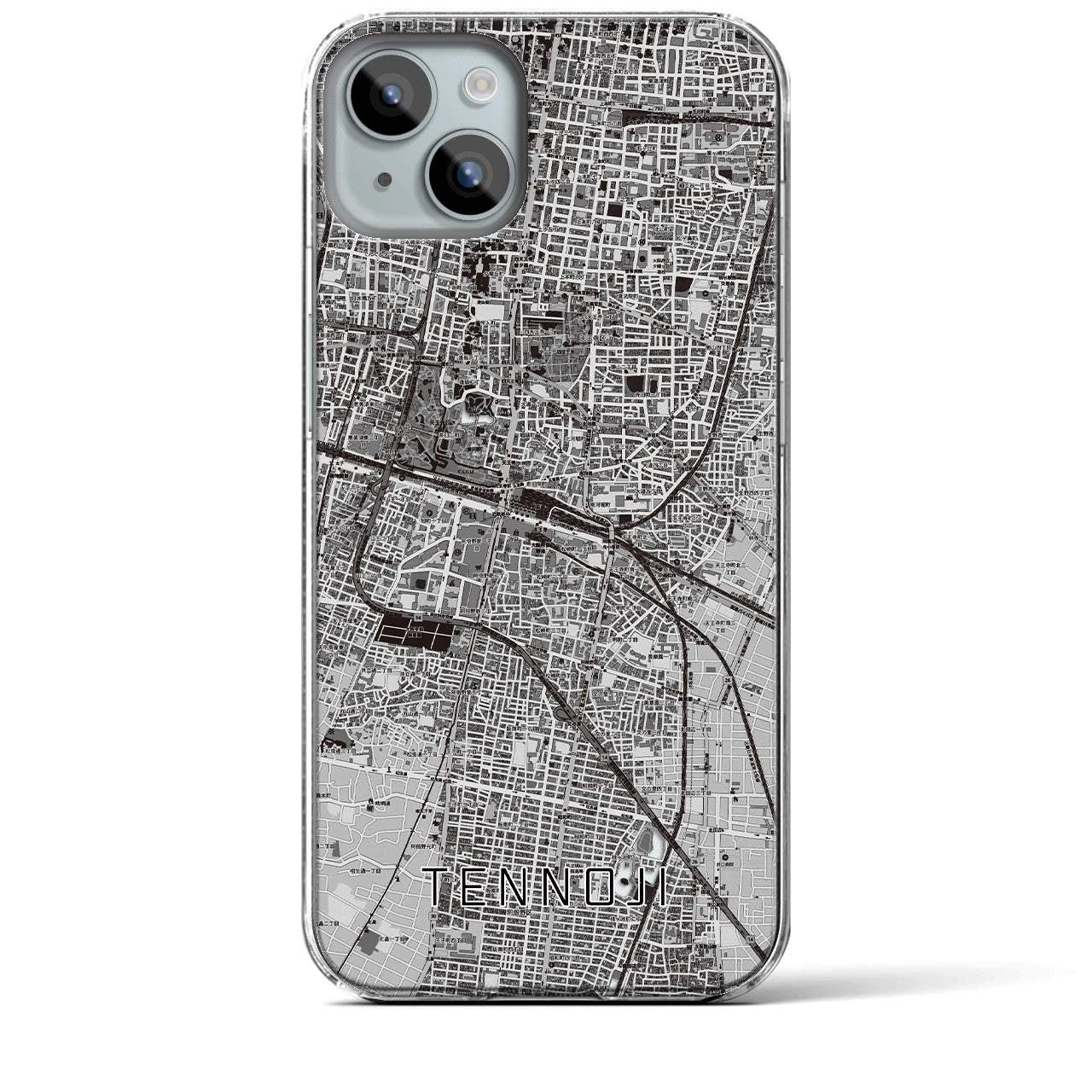 【天王寺(大阪府)】地図柄iPhoneケース(クリアタイプ)