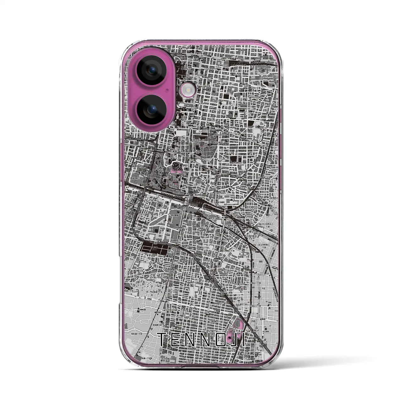 【天王寺(大阪府)】地図柄iPhoneケース(クリアタイプ)