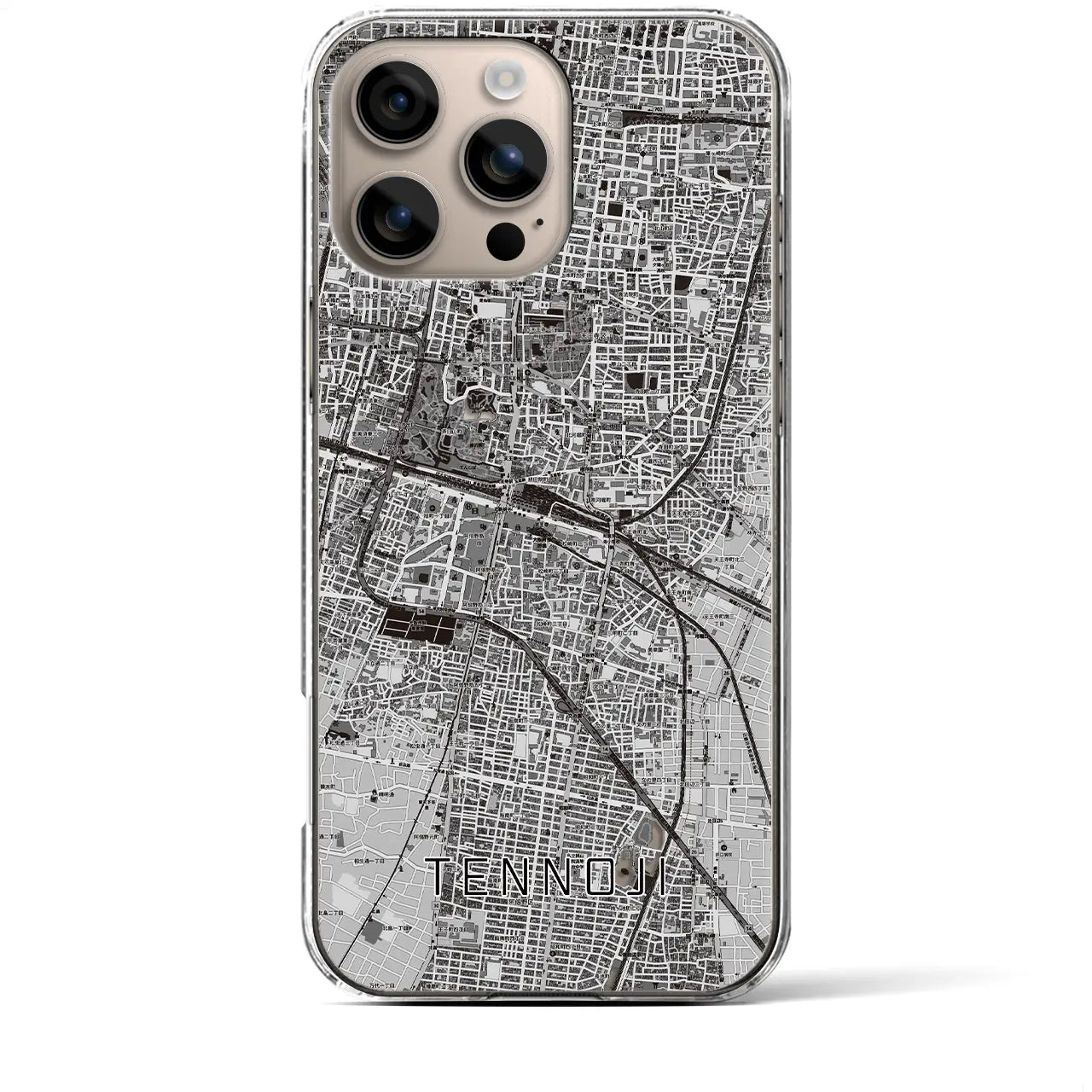 【天王寺(大阪府)】地図柄iPhoneケース(クリアタイプ)