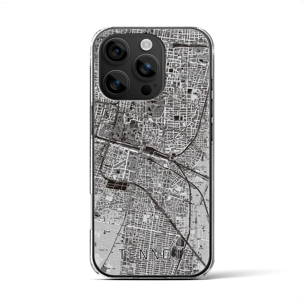 【天王寺(大阪府)】地図柄iPhoneケース(クリアタイプ)