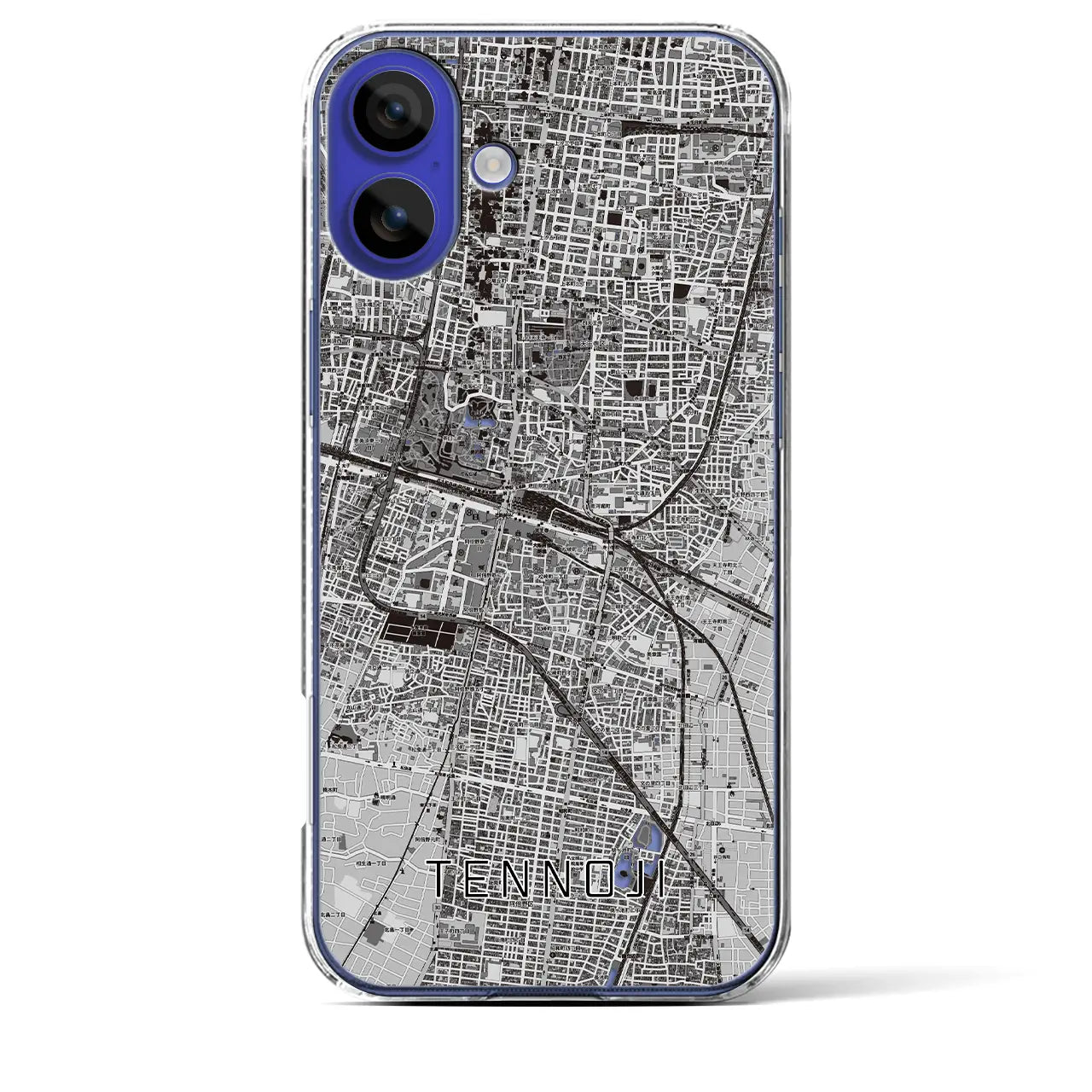 【天王寺(大阪府)】地図柄iPhoneケース(クリアタイプ)