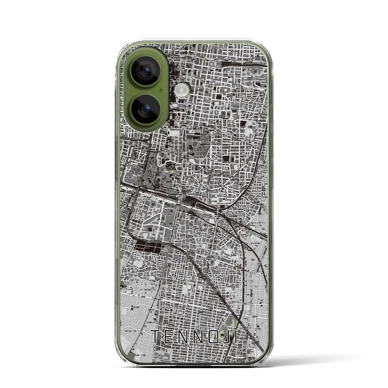 【天王寺(大阪府)】地図柄iPhoneケース(クリアタイプ)