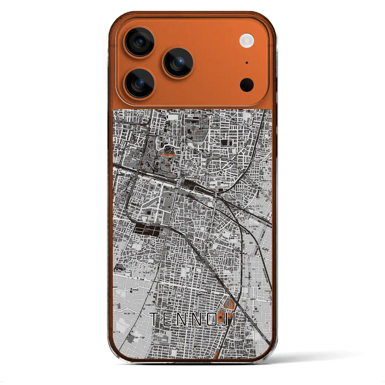 【天王寺(大阪府)】地図柄iPhoneケース(クリアタイプ)