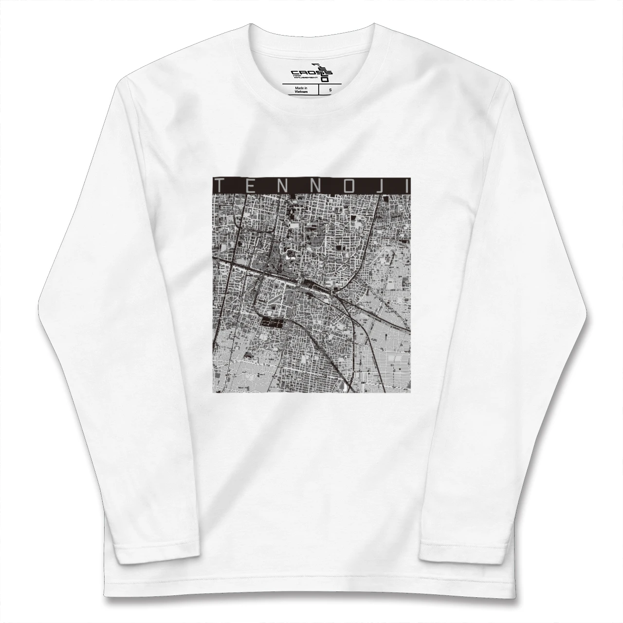 【天王寺(大阪府)】地図柄ロングスリーブTシャツ