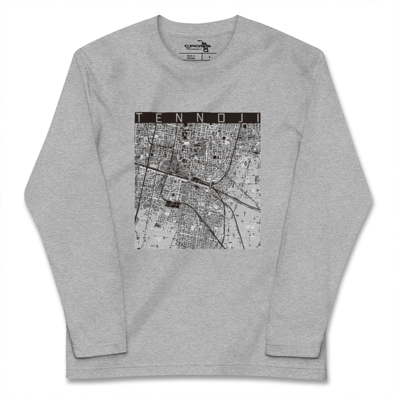 【天王寺(大阪府)】地図柄ロングスリーブTシャツ