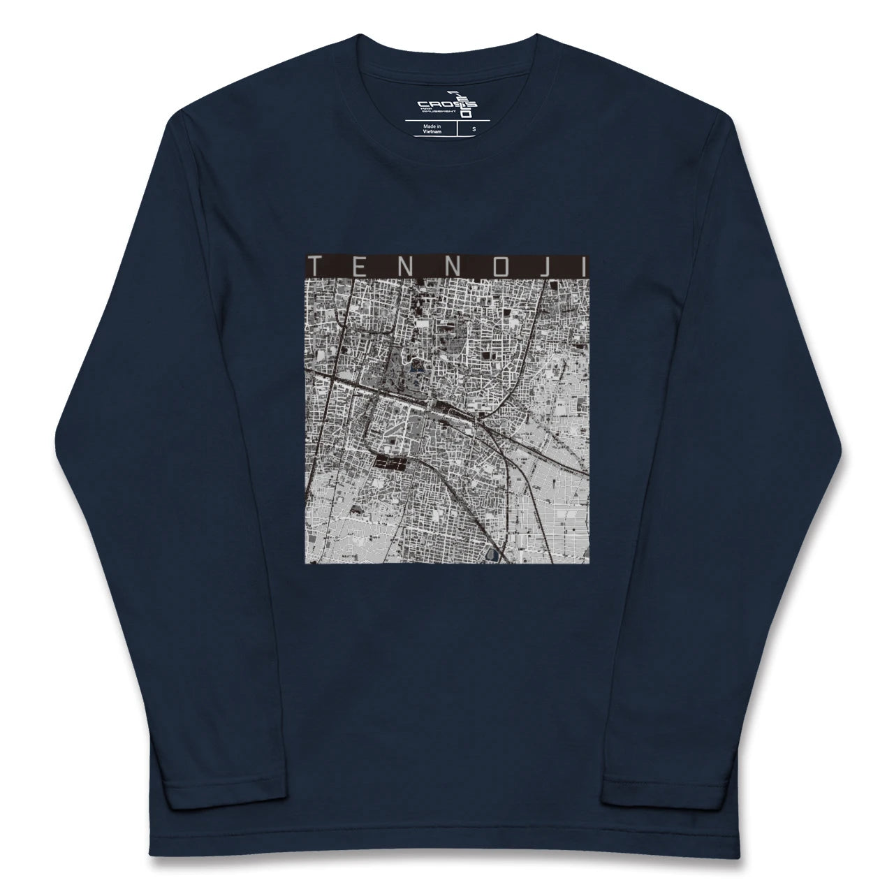 【天王寺(大阪府)】地図柄ロングスリーブTシャツ